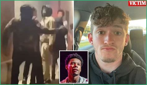 Appalling moment rapper Nardo Wick's 'entourage' beats young Tampa fan George Obregon Jr who asked for photo, 'leaving him in critical condition with brain bleed'